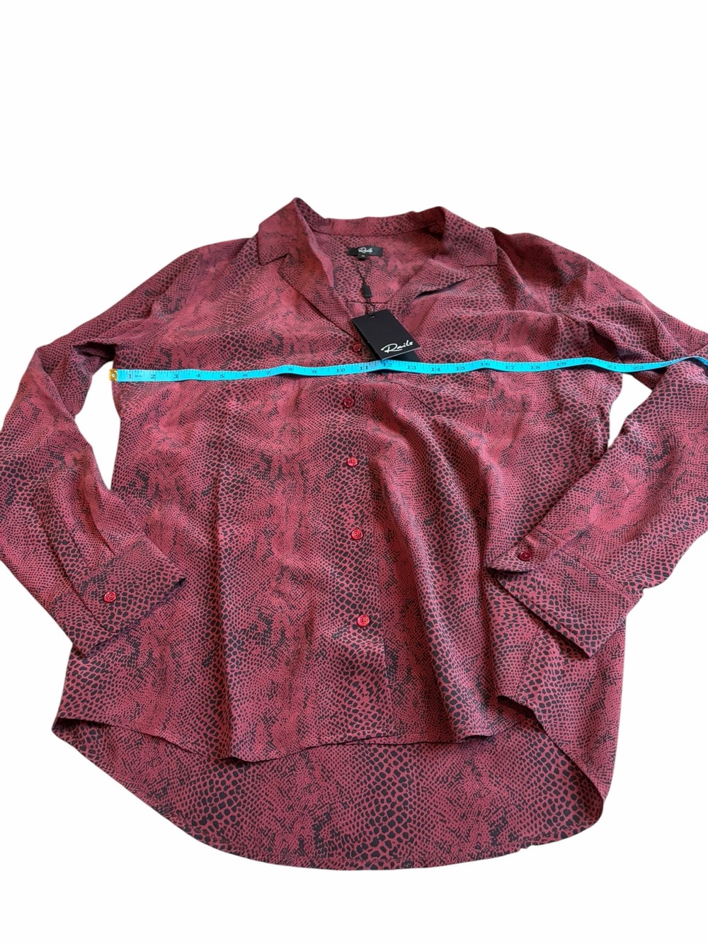 RAILS Rebel red python silk button down - Picture 3 of 5